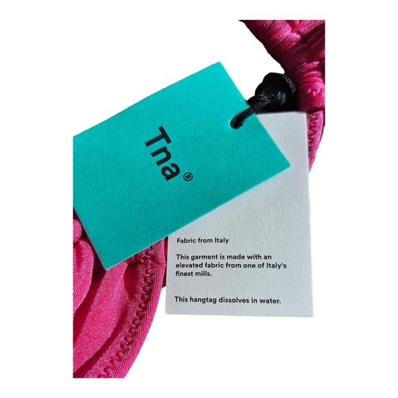 Aritzia TNA Swim Mesa String Halter Bikini Top, Bright Rose Pink, NWT XXS - Picture 7 of 9